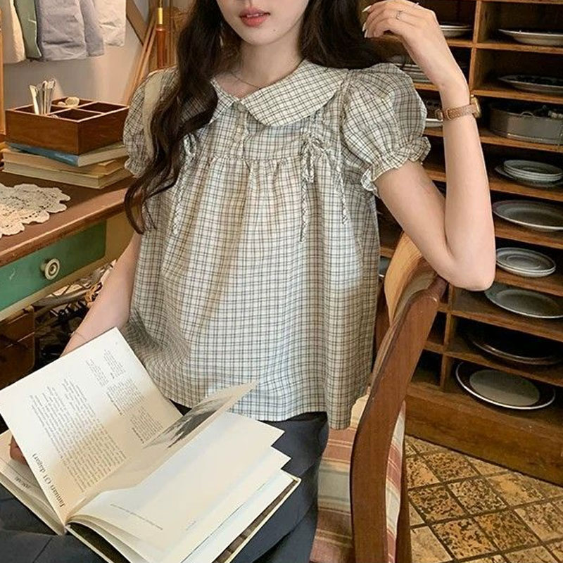 Korean Lifestyle - Female Clothing Preppy Style Doll Collar