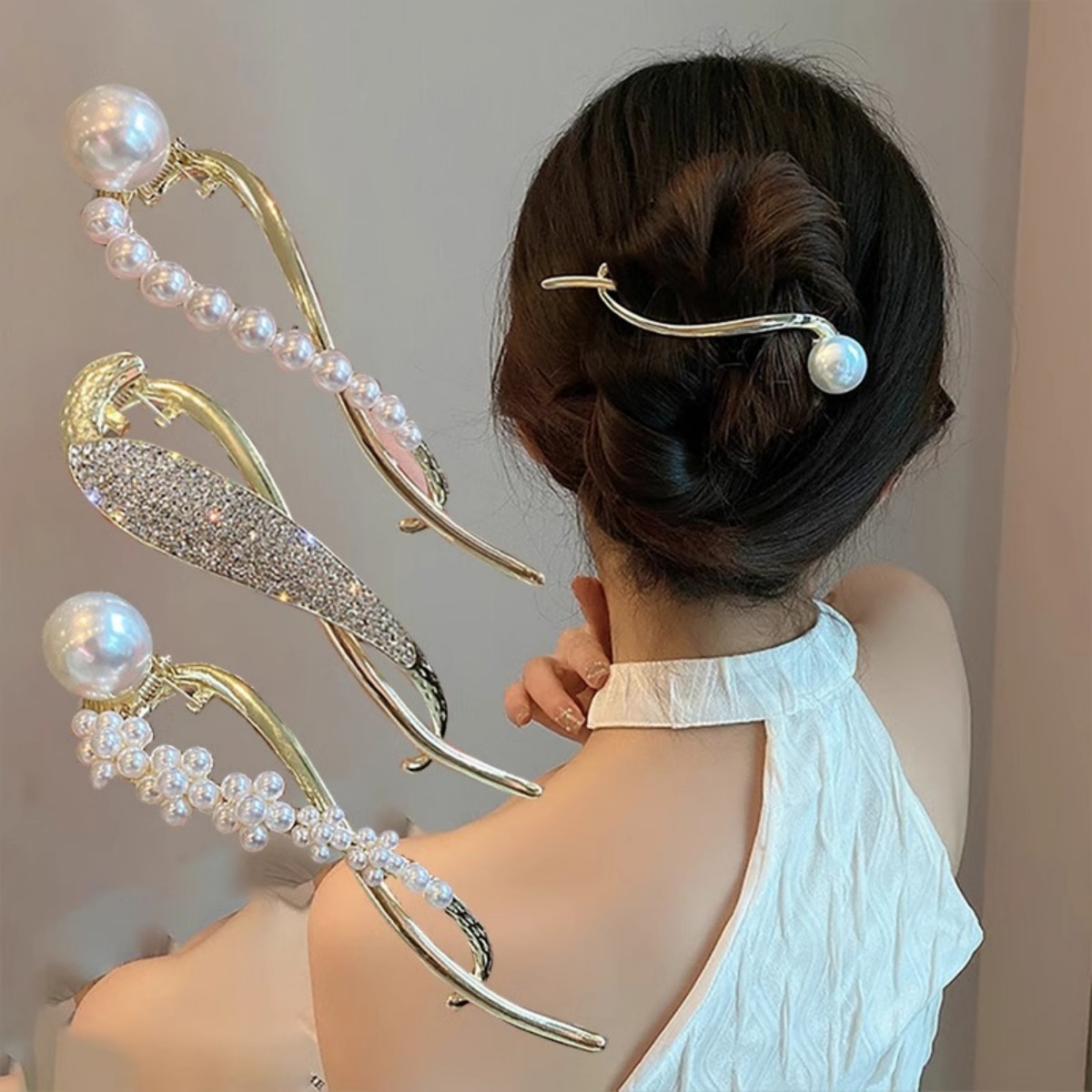 Elegant Glitter Pearl Hair Cli - Korean Women Lifestyle review and price