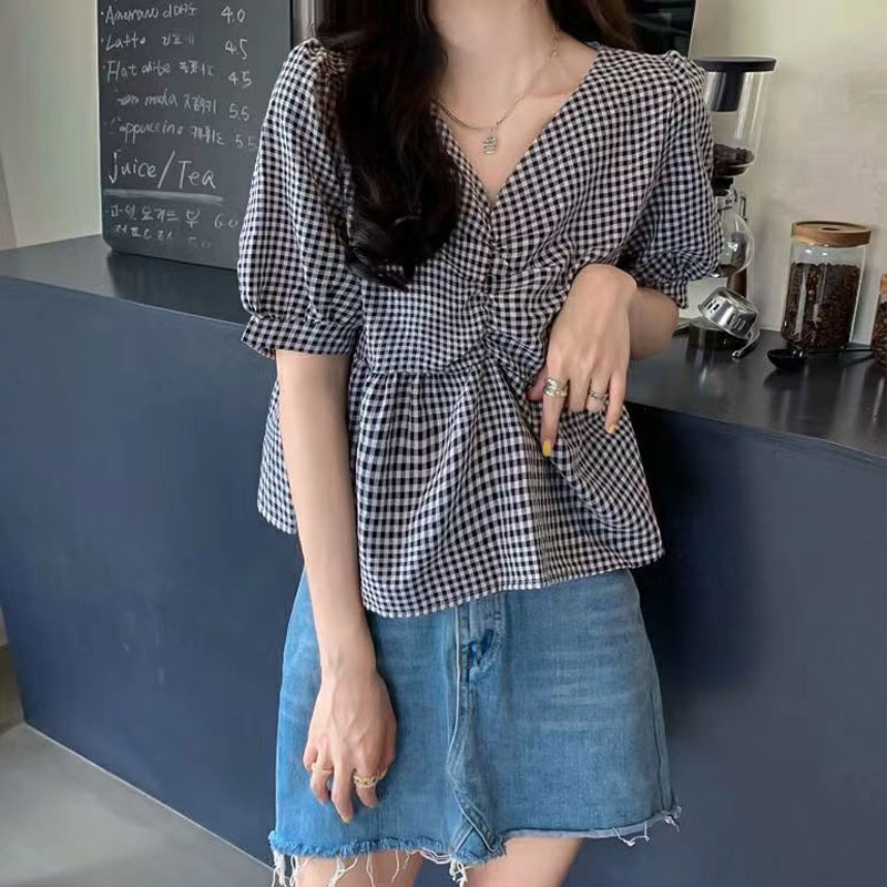 Summer Korean Plaid Loose Shir - Korean Lifestyle review and price