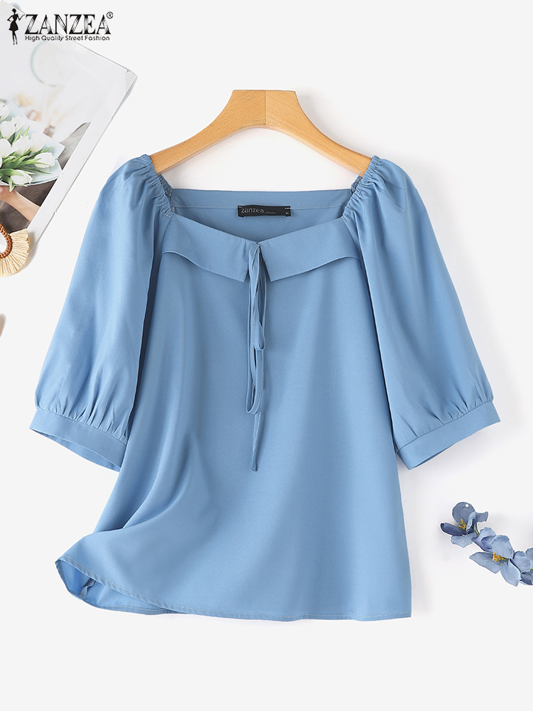 ZANZEA Korean Style Solid Blou - Korean Lifestyle review and price