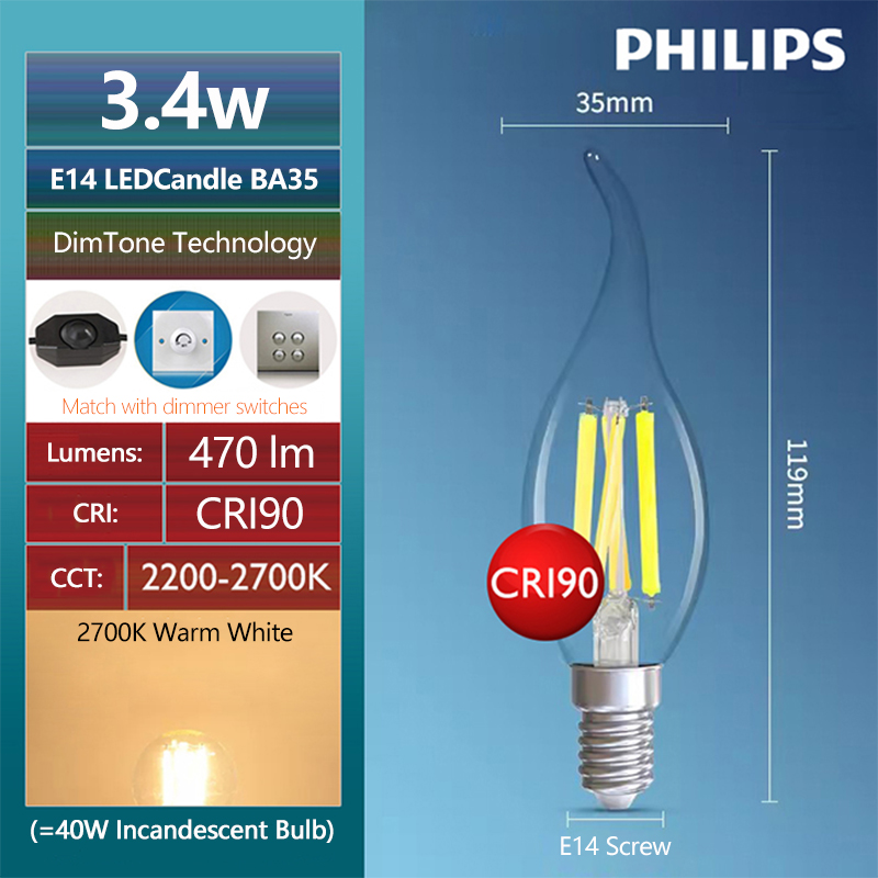 Philips Master LED Candle E14  - Philips Bulb Led Classic review and price